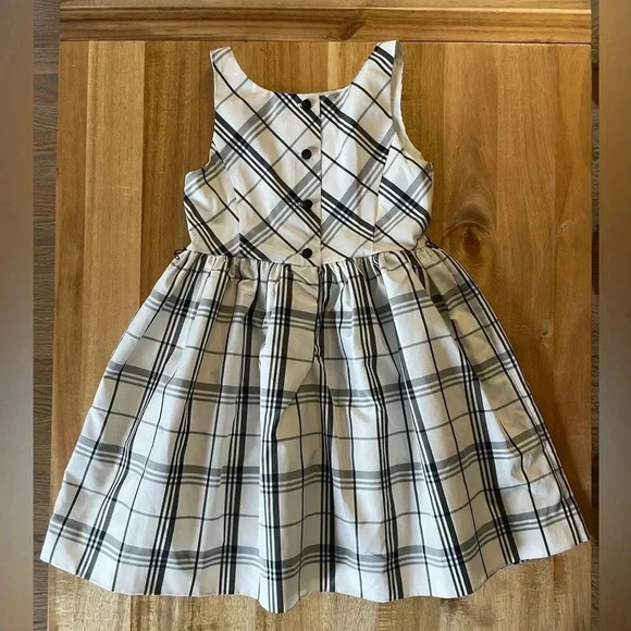 Polo by Ralph Lauren White and Black Plaid Tartan Sleeveless Dress, size 6 - Picture 4 of 6